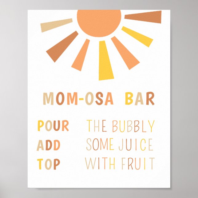 Momosa Bar Sign Sunshine Baby Shower (Front)