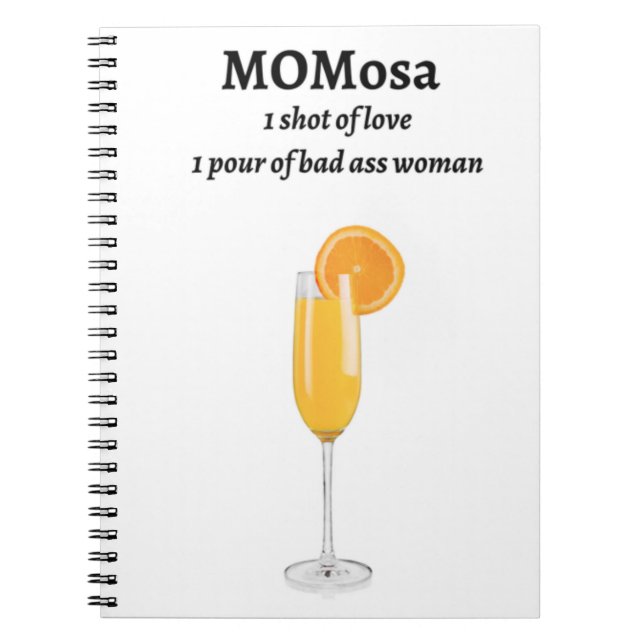 Momosa Mother's Day, Drink Puns, Gift for Mom Notebook (Front)