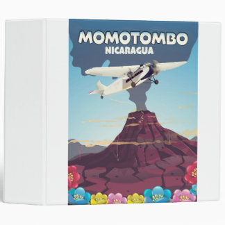 Momotombo Nicaragua volcano travel print. Binder