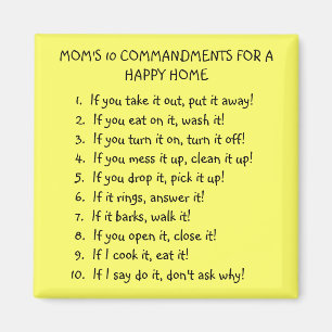 MOM'S 10 COMMANDMENTS MAGNET