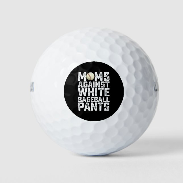 Moms Against White Baseball Pants Mother's Day Golf Balls (Front)