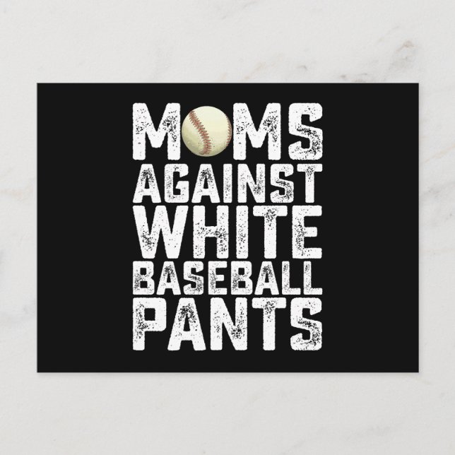 Moms Against White Baseball Pants Mother's Day Postcard (Front)
