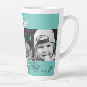 Mom's Angels 3 Photo Sunflower Latte Mug