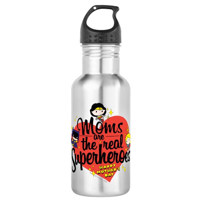 Moms Are The Real Superheroes 532 Ml Water Bottle (Front)