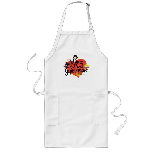 Moms Are The Real Superheroes Long Apron (Front)