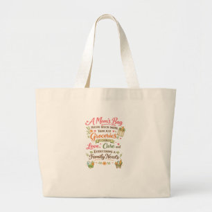 Mom's Bag Holds Love Reusable Tote Bag Design