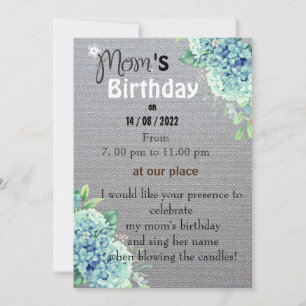 Mom's birthday invitation