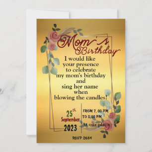 mom's birthday Invitation