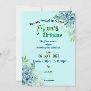 Mom's birthday invitation