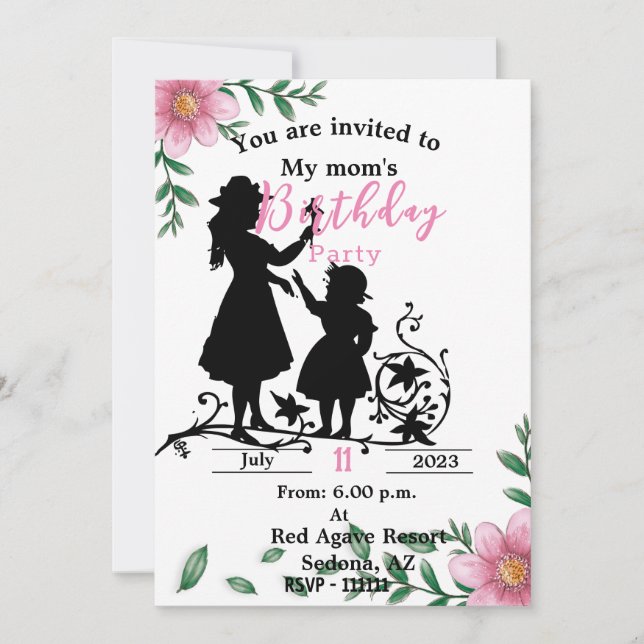 Mom's birthday  Invitation (Front)