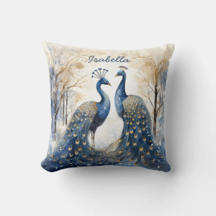 Mom's Birthday Nature Lovers Peacock Personalized  Throw Pillow