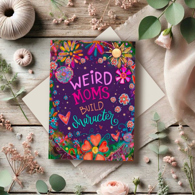 Moms bizarres drôle Mignonne Coeur amusant Carte F (Créateur téléchargé)