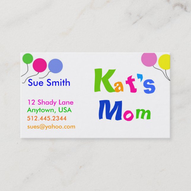 Mom's Business card (Front)