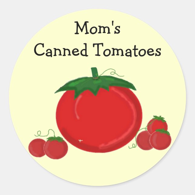 Mom's Canned Tomatoes Classic Round Sticker (Front)