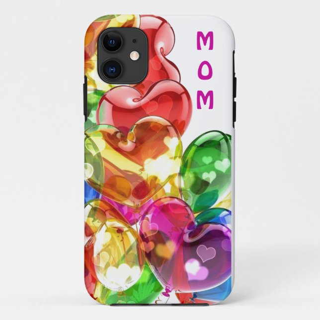 Mom's colourful Heart iPhone Case (Back)