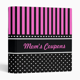 Mom's Coupons Hot Pink and Black Retro Binder