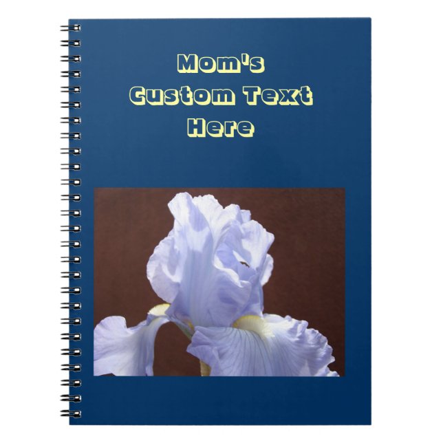 Mom's custom Notebook Unique gifts Blue Irises (Front)