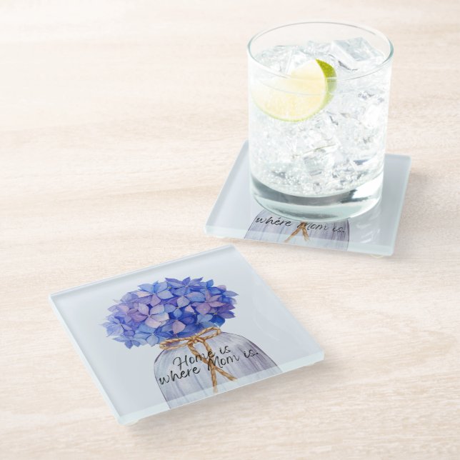 Mom's Day With Hydrangea Coaster (Angled)