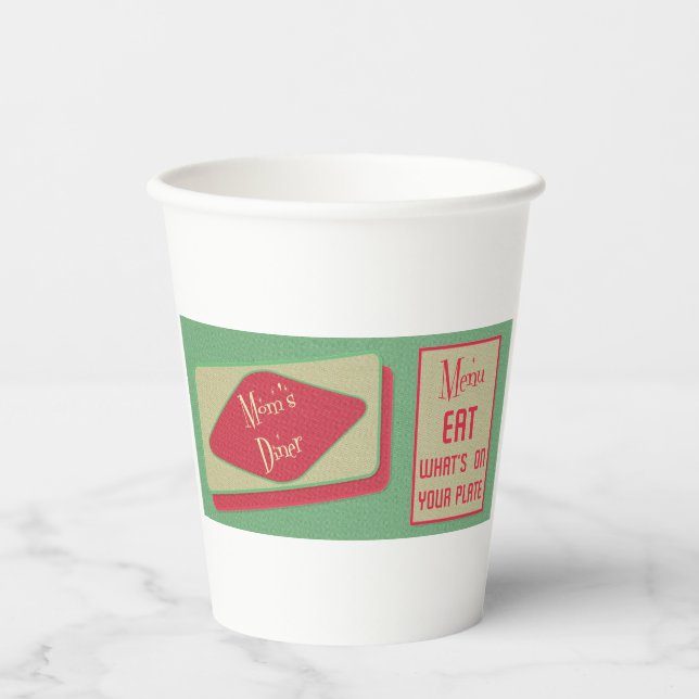 Moms Diner 1950s design Paper Cups (Front)