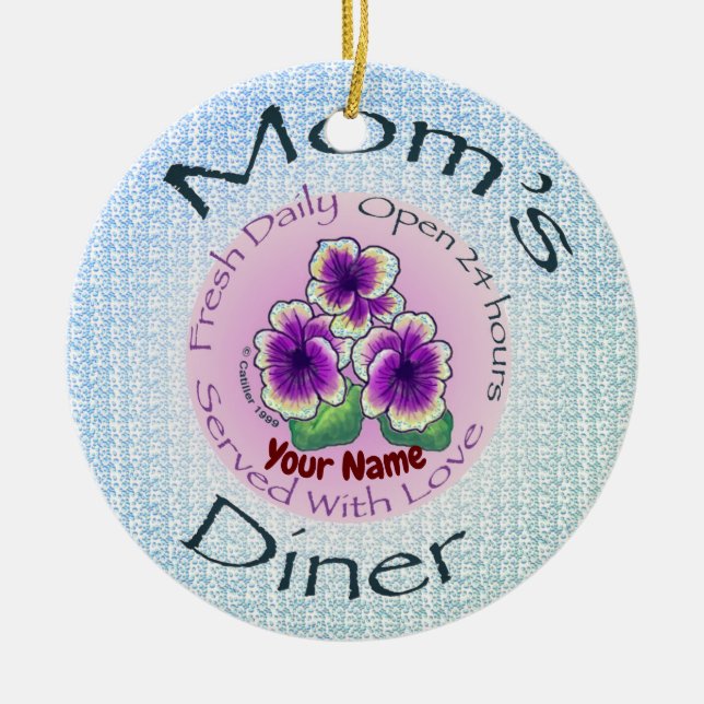 Moms Diner Ceramic Ornament (Front)