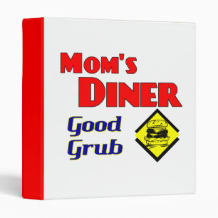 Mom's Diner Good Grub Funny Retro Saying Binder