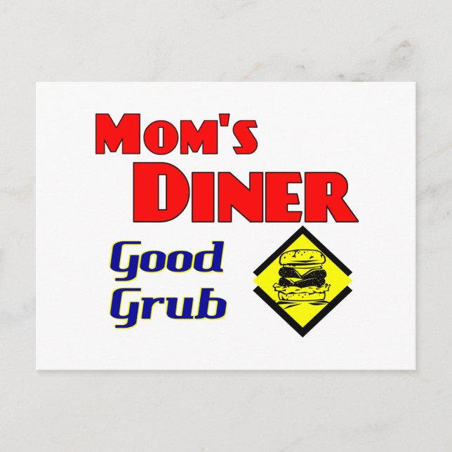 Mom's Diner Good Grub Retro Restaurant Postcard (Front)