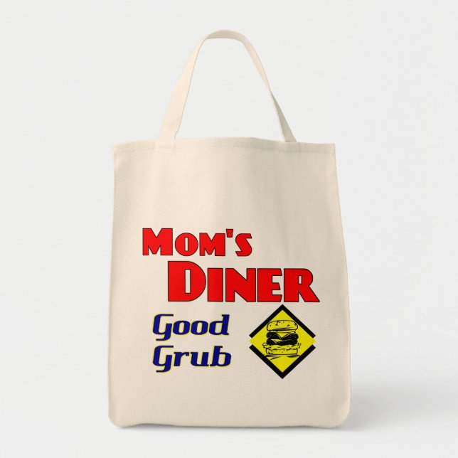 Mom's Diner Good Grub Retro Restaurant Tote Bag (Front)