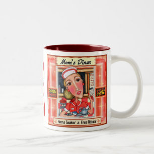 Mom's Diner Retro Kitchen Art Design Mug