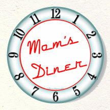 Moms Diner Retro Kitchen Wall Clock