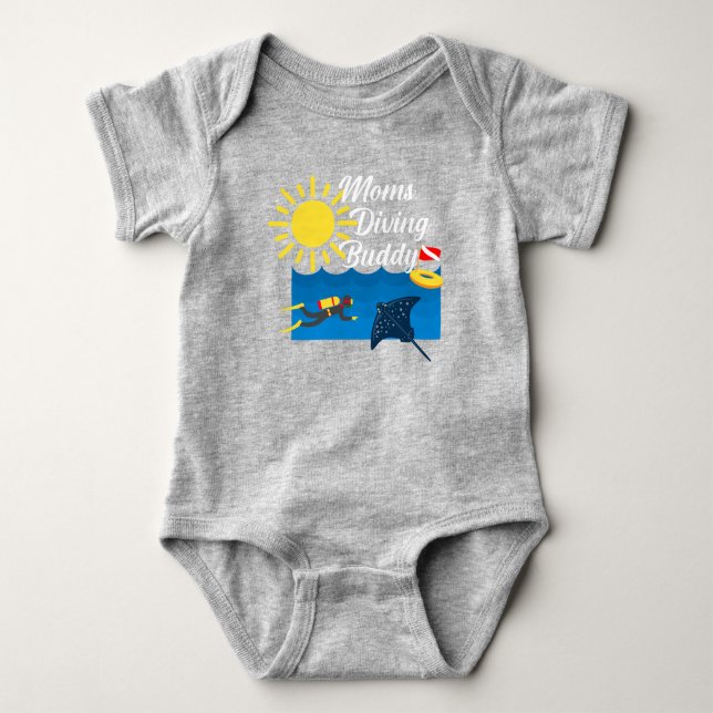 Moms Diving Buddy Design - Baby Jersey Bodysuit (Front)