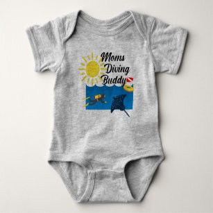 Moms Diving Buddy Design - Baby Jersey Bodysuit