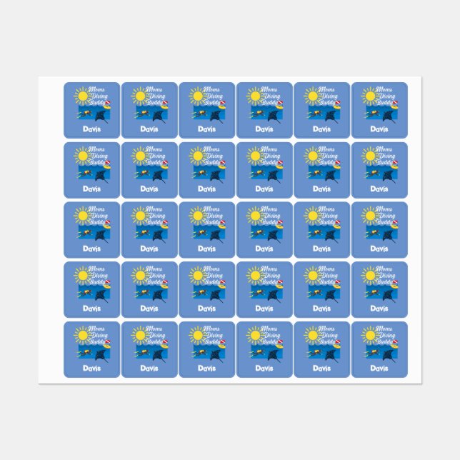 Moms Diving Buddy Design - Small Square Clothing L (Sheet)