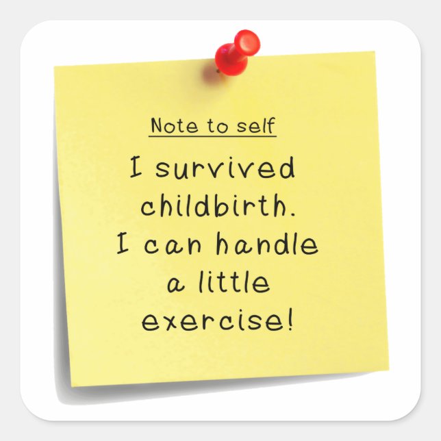 Mom's Exercise New Year Resolution Sticker (Front)