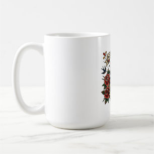 Moms Favourite Cat Dagger Rose Traditional Tattoo Coffee Mug