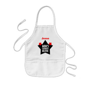 MOM'S Favourite Helper with Custom Name STARS V05 Kids Apron