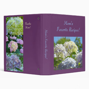 Mom's Favourite Recipes! binder Hydrangea Flowers