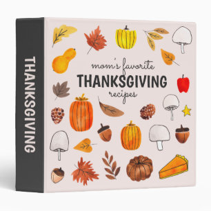 Mom's Favourite Thanksgiving Recipe Book Binder