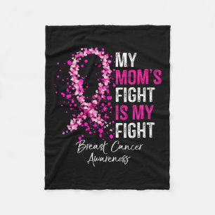 Mom's Fight Is My Fight Breast Cancer Awareness Gi Fleece Blanket
