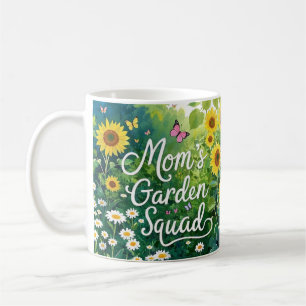 Mom's Garden Squad_Sunflowers Daises Butterflies Coffee Mug