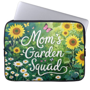 Mom's Garden Squad_Sunflowers Daises Butterflies Laptop Sleeve