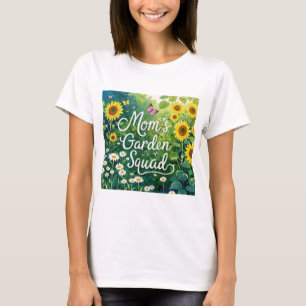 Mom's Garden Squad_Sunflowers Daises Butterflies T-Shirt