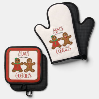 Mom's Gingerbread Cookies Oven Mitt & Pot Holder Set