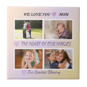 Mom's Grace - Pastel 4 Photo Tribute Tile