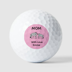 Mom's Happy and Cute Kenya Zebras Golf Balls