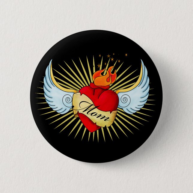 Mom's Heart 2 Inch Round Button (Front)
