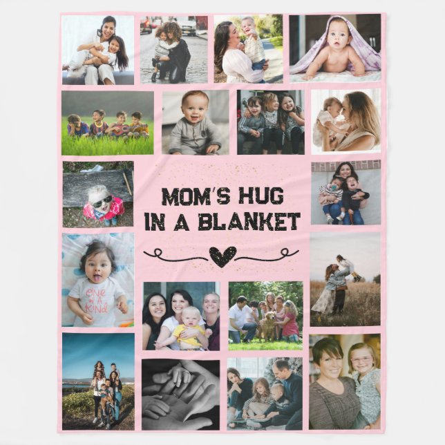 "Mom's Hug in a Blanket" 60" x 80" Fleece Blanket (Front)