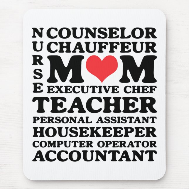Mom's Jobs Mother's Day Mousepad (Front)