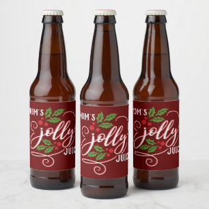Mom's Jolly Juice Christmas Cheer Beer Bottle Label