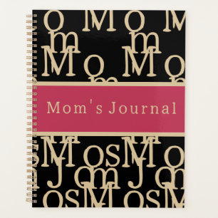 Mom's Journal Magenta Black Gold Typography Planner