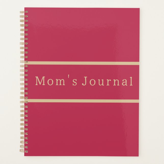 Mom's Journal Magenta Gold Typography Planner (Front)